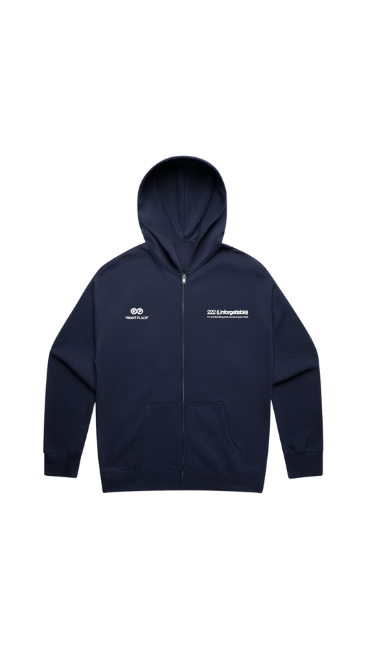 222(Unforgettable) - RELAX ZIP HOOD NAVY